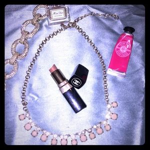 J.Crew Pink Stone and Crystal Necklace